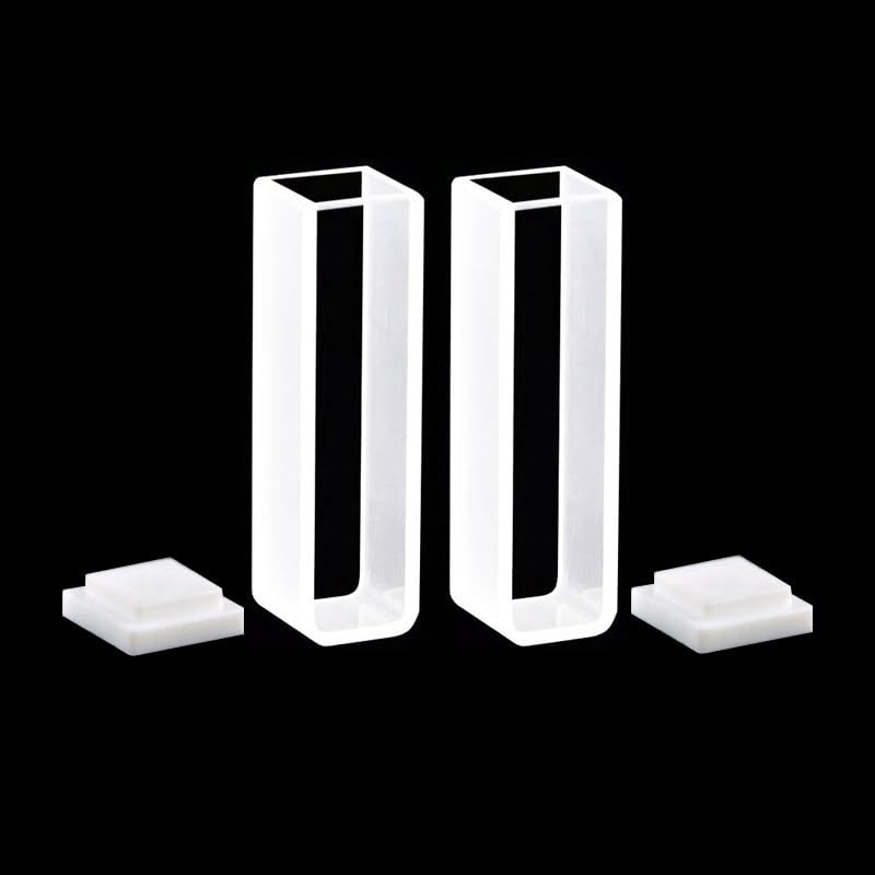 Genérico 2 Piezas Cuvette de Cuarzo, Cubeta para Espectrofotómetro, Paso de luz de 10 mm, transmisión de luz Superior al 83%, Resistente a ácidos y álcalis