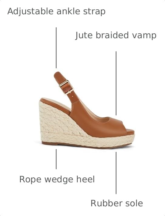 Image of Juliet Holy Womens Wedge Sandals Peep Toe Espadrilles Platform Ankle Strap Slingback Comfort Summer Dressy Shoes