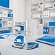 Leitz Briefkorb A4, Zweifarbiges Design, Weiß/Blau, Duo Colour, WOW, 53611036