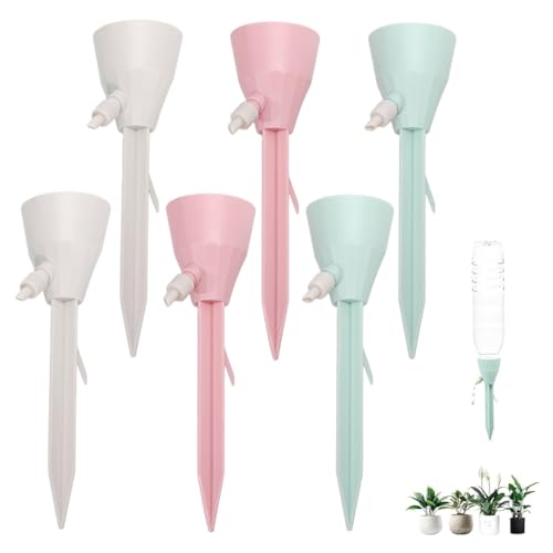 KEWUF 6 Pcs Sistema de Riego Automático, Riego por Goteo para Macetas Ajustable con Interruptor de Válvula de Control,Regar Plantas Macetas Flores para Jardín Hogar Interior Exterior Vacaciones