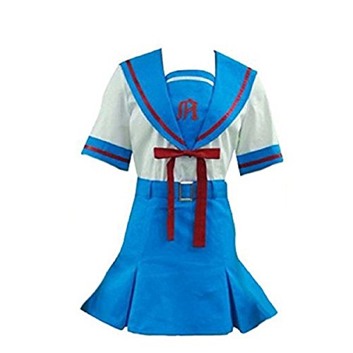 Haruhi Suzumiya North High Sailor Uniform Female Summer Cosplay Costume Ⅰ (Female M) Blue