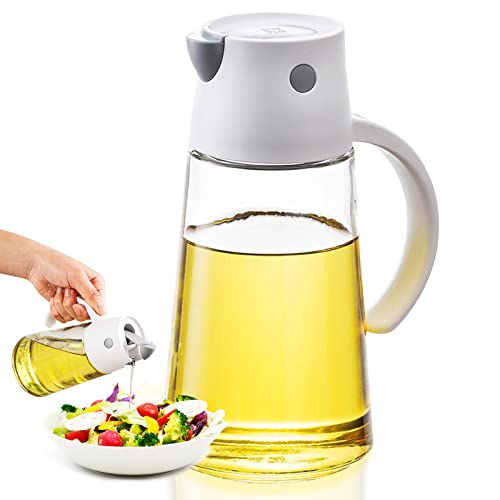 Dispenser Olio D'Oliva 550ml Automatico - Bottiglia Vetro Con Coperchio A Scatto