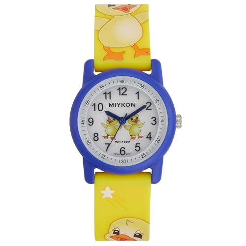 Image of Miykon Kids Watches for Boys and Girls - Educational Time-Telling Gift for Kids Aged 3-15, Toddlers, Preschoolers, and School-Aged Children - Easy to Read Analog Watch, Soft Resin Band, Japanese Quartz, 100M Water Resistant