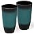 Autodaya Tall Outdoor Planters, Set of 2 Large Flower Pots for Outdoor Plants, with Gradient Turquoise Finish, Weather-Resistant for Porch, Garden, Patio