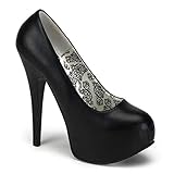 schwarze Pumps mit verstecktem Plateau