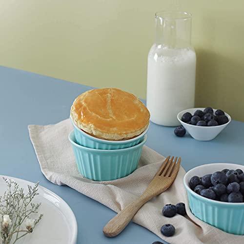 Lifver 6 Oz Ramekins Small Mini Baking Ceramic Ramekins Creme Brulee Ramekins Classic Style Porcelain Ramekins For Baking Souffle Ramekins Bowls Set Of 6 Blue #TOP2