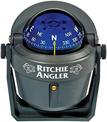 Ritchie Navigation RA-91 Angler Compass - Bracket Mount, Gray with Blue Dial