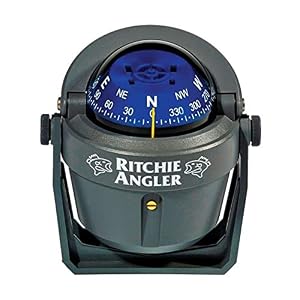 Ritchie Navigation RA-91 Angler Compass – Bracket Mount, Gray with Blue Dial, 2-3/4″