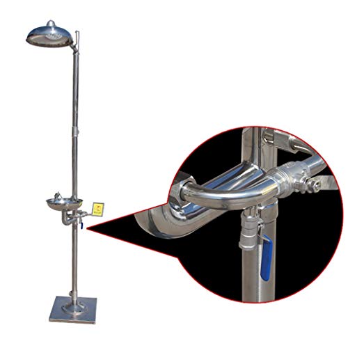 Bbgs Emergency Eyewash Station & Shower 304 Stanless Steel Eye Washer Washing Showering Equipment For Lab And Warehouse (Color : Without Pedals) #TOP5