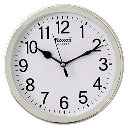 Image of Roxon Quartz 12 inch Inches Designer Wall Clock for Home /Living Room /Bedroom /Kitchen /Office (Silent Movement, White Frame)