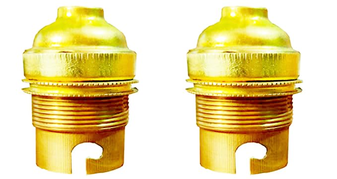M2 Look Brass Holder for Vintage Light Bulb Holder Screw Type, B22 Golden Ring Type for Table Lamps Lights (Pack of 2)-image-12