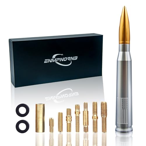 Enmpnornb 7.8inch Silver-Gold Bullet Antenna Replacement for Various car Models,Dodge, Chevrolet, Raptor Truck Antenna Accessories