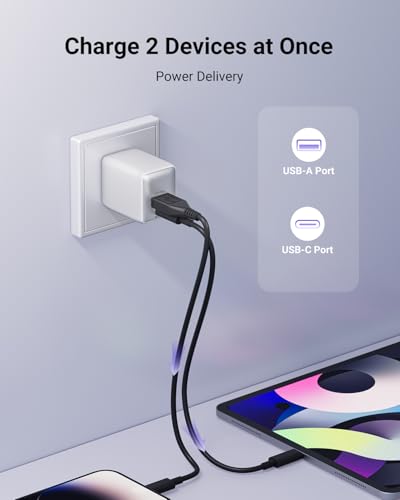 Image of wegear USB C Fast Charging Charger, 30W Dual-Port GaN Nano Charger with Foldable Plug for iPhone 17 /16 /15 Series, iPad, Galaxy S26 Ultra and More Series, (White, 1 Pack)