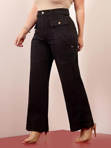 Image of Miss Chase A+ Women's Bootcut High Rise Regular-Length Stretchable Denim Shaping Jeans
