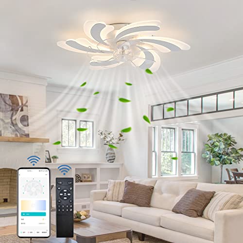ATEEZ Ventilatore da Soffitto con Luce e Telecomando 6 Velocità