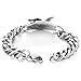 COOLSTEELANDBEYOND Gothic Punk Stainless Steel Mens Embossed Flying Eagle ID Identification Curb Chain Bracelet