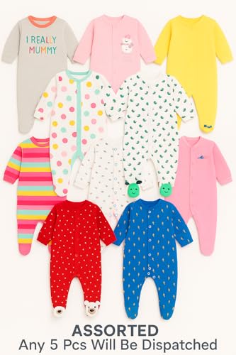 Image of TuddyBuddy 100% Cotton Baby Sleepsuits /Jumpsuits /Footed Rompers