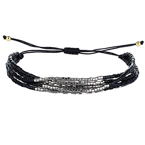Image of KELITCH Layered Miyuki Beads Bracelets Adjustable Strand Bracelets Bangles Bohemian Style Summer