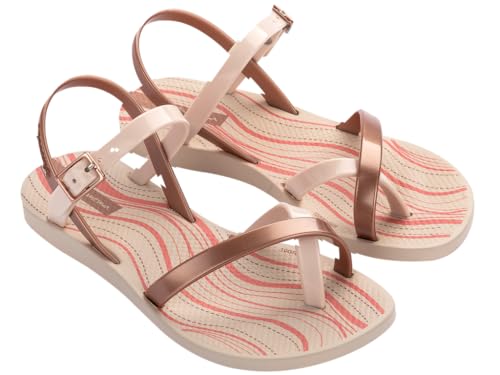 Ipanema Girl Fashion Sand X Kids Sandal, Beige Metallic Pink, 31 EU