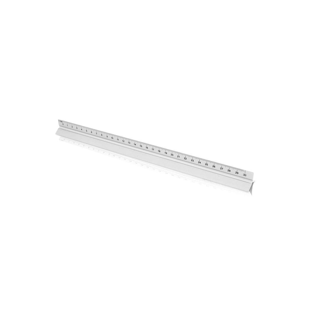 PACK 2x Escalímetro Triangular Metálico de Aluminio 30 cm con Escalas 1:20/1:25/1:50/1:75/1:100