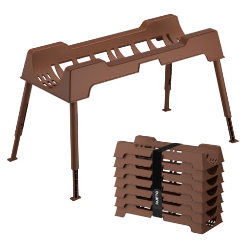 Image of RV Sewer Hose Support, 15FT Heavy-Duty Camper Waste Hose Holder with 7 Foldable Sections, Adjustable & Stable Waste Drainage Support with Strap, Stackable & Weather-Resistant, Brown (Patent Pending)