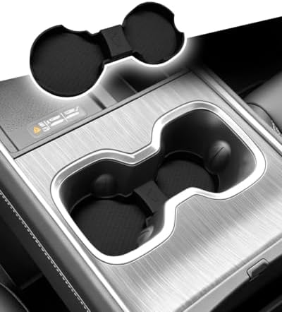 NANTMAX for 2024 2025 2026 GMC Acadia Silicone Cup Holder Inserts Non-Slip Cupholder Liners for Front Center Console Fits Acadia Elevation/AT4/Denali Interior Accessories