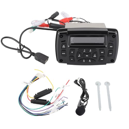 Radio Marina a Prueba de Agua Receptores Estéreo para Automóvil Altavoces Marinos Bluetooth para Automóvil Radio AM/FM Receptor Estéreo 12V DC Reproductor de MP3 Sonido Estéreo para Yate Caravana In