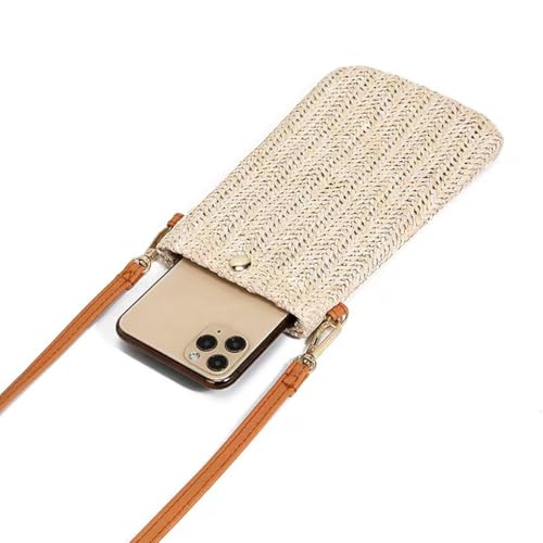 Straw Crossbody Phone Bag for Women 2 Pack Small Woven Rattan Purse 7 Inches, Lightweight, Natural Elegance, Summer, Beach, Daily Use4