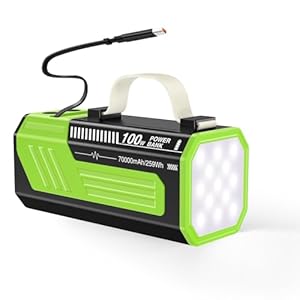 Laptop Powerbank 70000mAh, 100W USB-C Powerbank mit integriertem & einziehbarem Kabel, Externer Akku für Laptop, iPhone, iPad, Tablet, Samsung (Grün)