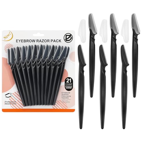 D 21 PCS Eyebrow Razor,Dermaplane Razor,Face Razors for Women,Dermaplaning Tool ...
