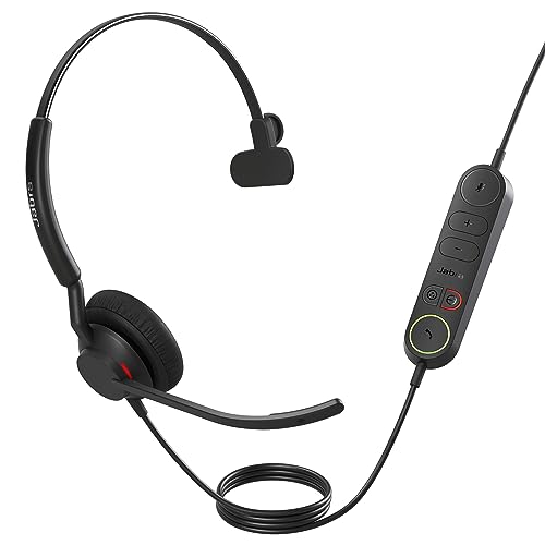 Preisvergleich Produktbild Jabra Engage 40 kabelgebundenes Mono-Headset mit Inline Anrufsteuerung, geräuschunterdrückender 2-Mic-Technologie, USB-C-Kabel - mit allen führenden UC-Plattformen wie Zoom, Unify kompatibel - schwarz