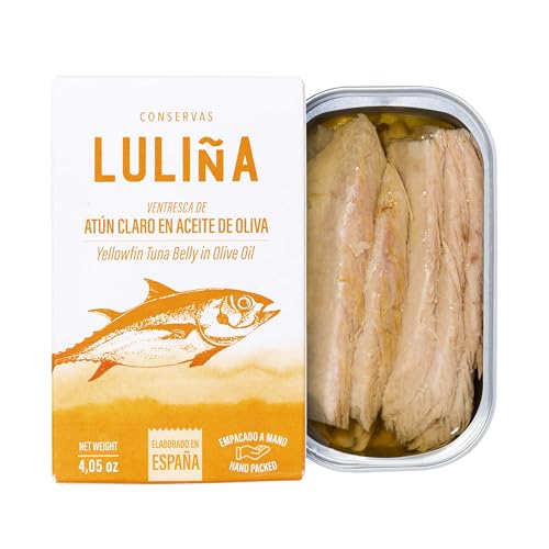 Lulina Ventresca de Atún Claro en Aceite de Oliva, 120 ml, 115 gr, Pack de 12