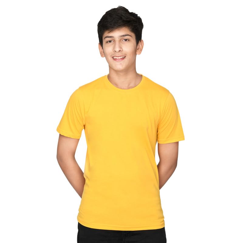 Image of Nusyl Boys Half Sleeves Solid T-Shirt for Kids | Soft Cotton Blend | Comfortable Regular Fit | Casual 2-16 Years | Multiple Colors & Pack Options
