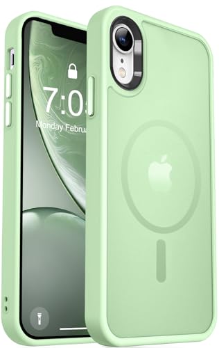 Image of MOCCA Magnetic Shockproof for iPhone XR Case,Light Green | 10ft Drop Tested | Compatible with MagSafe | Anti-Slip Matte Finish | Raised Camera & Screen Lip | Ultra-Slim Design
