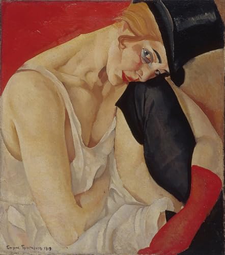 Pintura al óleo Dama con sombrero de copa de Grigoriev, impresión de alta calidad de 60x90cm