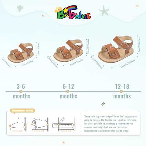 Image of Babelvit Infant Baby Girl Boy Sandals Comfort Premium Summer Outdoor Casual Beach Shoes with Flower Bowknot Anti Slip Rubber Sole Newborn Toddler Prewalker First Walking Shoes