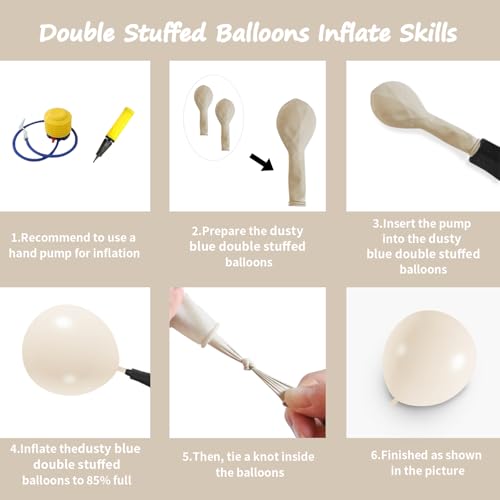 Image of 108Pcs Double Stuffed White Sand Balloon Garland Arch Kit