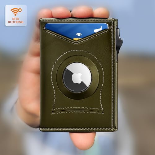Image of BULLIANT Money Clip Wallet,Mens Gift Slim Wallet Credit Card Holder Airtag&Standard Use 9Cards-Metal Case in Magnetic Flip Shell