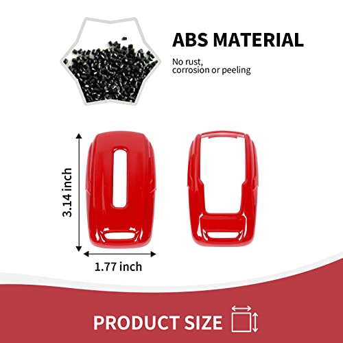 Image of RAZPOY for RAM Key Fob Cover, ABS Key Case Cover Holder Protector Compatible with for 2018-2022 Dodge RAM 1500 2500 3500, Red