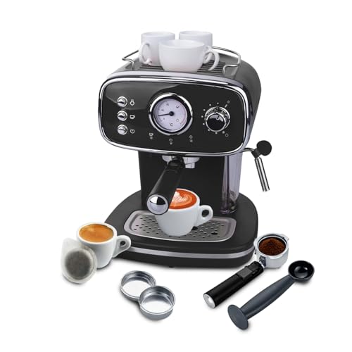 Wintem - Macchina Caffè Nera 1100 W per Espresso e