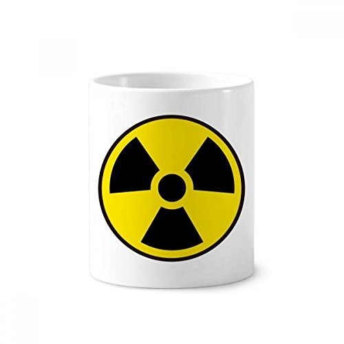 Symbole rayonnement jaune gobelet céramique pour bureau et café