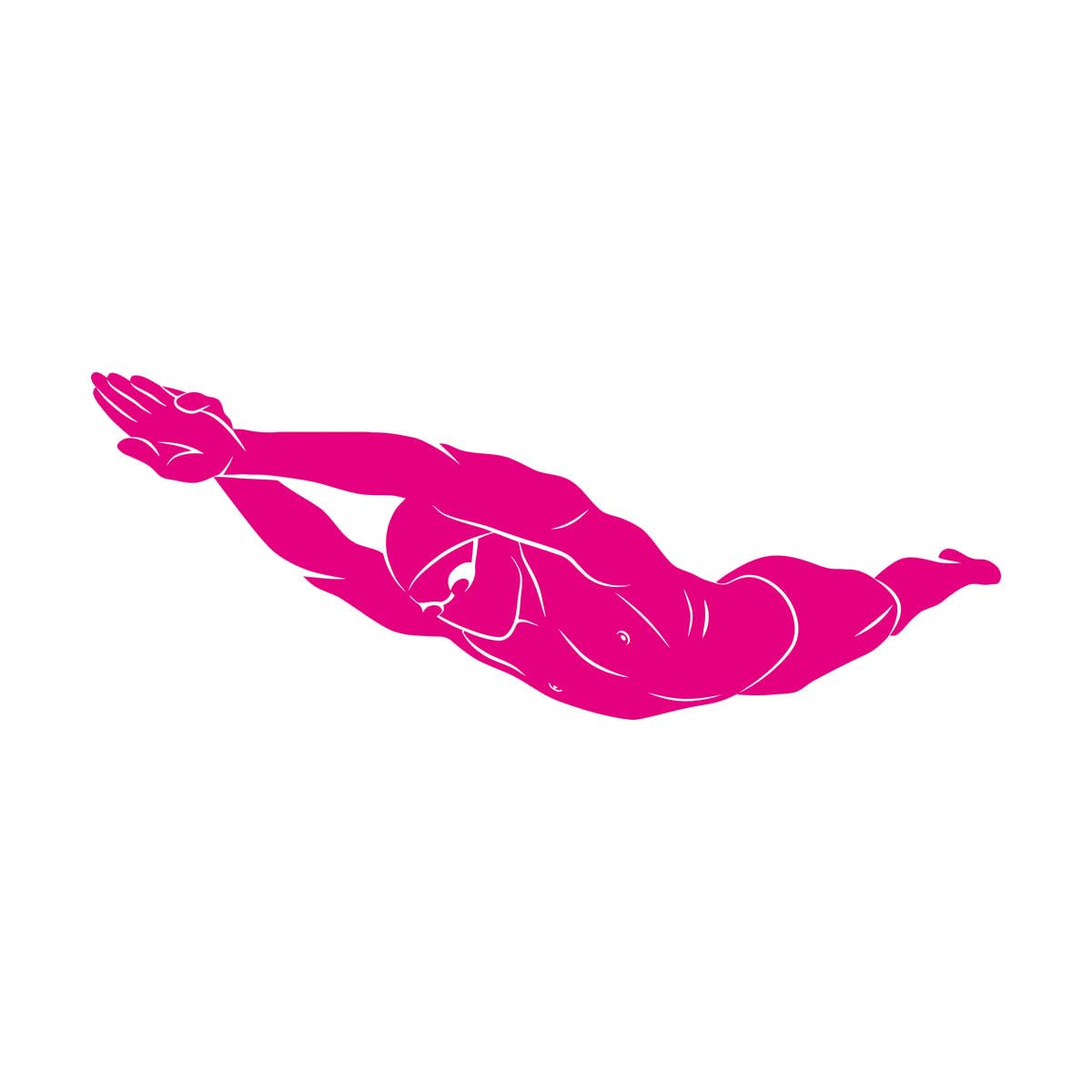Wall Stickers Swimmer Swimming Pool Water Sports 47.3x133.1cm Personalized Customization Extra Large Rosered — image 1
