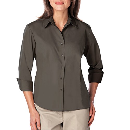 Blue Generation BG6260 - Ladies 3/4 Sleeve Easy Care Poplin with Matching Buttons