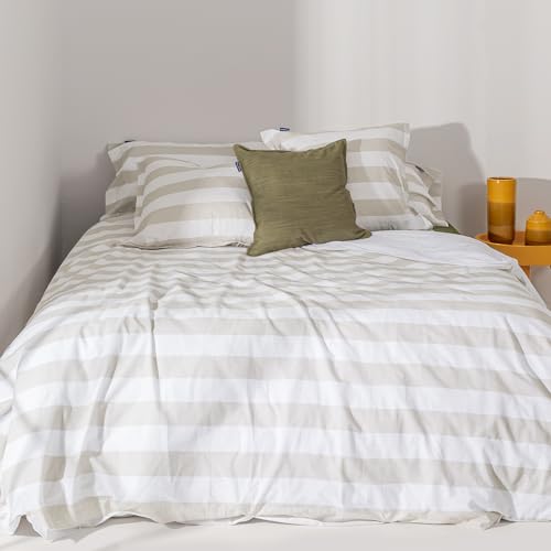 Funda nórdica de alta calidad Breton beige 260x240 cm para camas de 180 y 200 cm 3