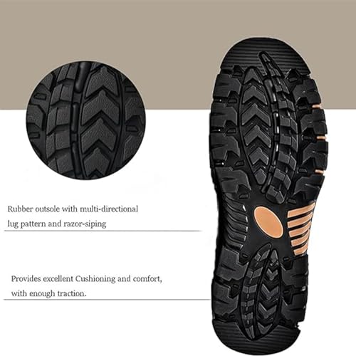 Men's Slip-On Leather Platform Walking Loafers Outdoor Lightweight Non-Slip Soft Sole Hiking Shoes Comfortable Work Office Moccasins Shoes4