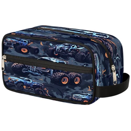 Monster Truck - Neceser colgante para coche, kits de higiene de viaje para niños y hombres, bolsas de maquillaje impermeables, bolsa de cosméticos, kit de afeitado aprobado por la TSA, para artículos