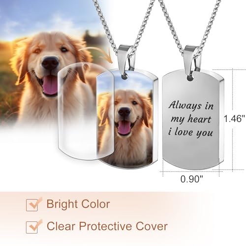Funnylife Personalized Pet Urn Necklaces for Dog Cat Ashes Custom Photo Text Stainless Steel Cremation Ash Memorial Jewelry Pet Loss Sympathy Gift2