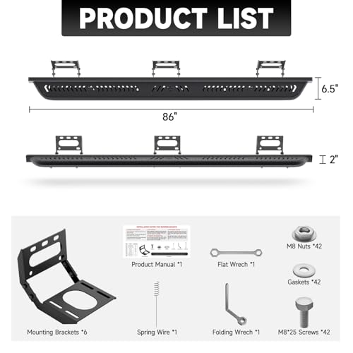 Estribos de acero 6.5" para Ram 1500 Crew Cab 2019-2026 miniatura 5