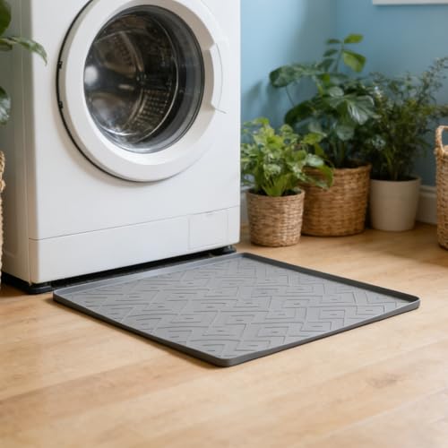 Alfombrilla para lavadora de silicona Healeved con borde elevado para derrames 5