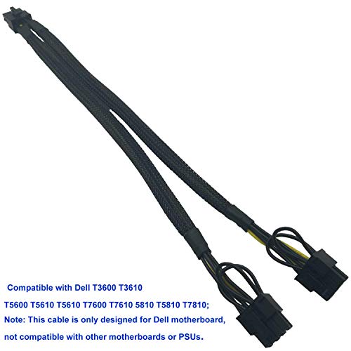 Comeap 8 Pin Male To Dual 8 Pin(6+2) Male Pcie Power Adapter Cable For Dell T3600 T3610 T5600 T5610 T5610 T7600 T7610 5810 T5810 T7810 13-Inch(34Cm) #TOP3
